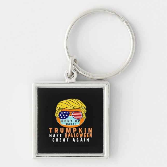 Trumpkin Make Halloween Great Again Funny Quaranti Key Ring (Front)