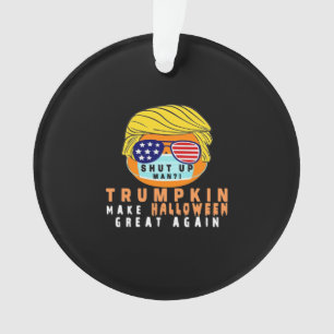 Trumpkin Make Halloween Great Again Funny Quaranti Ornament