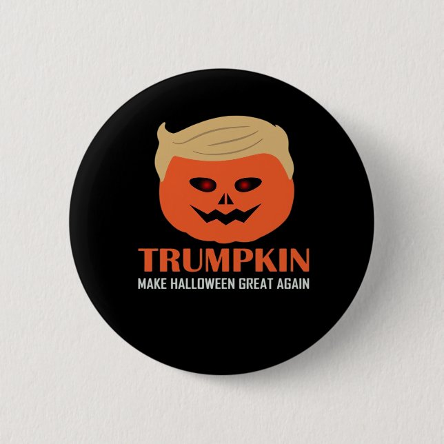 Trumpkin Make Halloween Great Again Funny Spooky P 6 Cm Round Badge (Front)