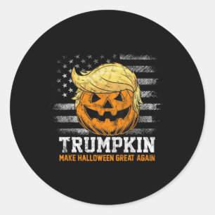 Trumpkin Make Halloween Great Again Funny Trump Me Classic Round Sticker