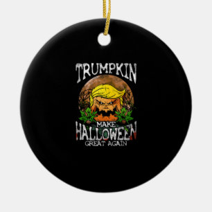 Trumpkin Make Halloween Great Again Gift Ceramic Tree Decoration