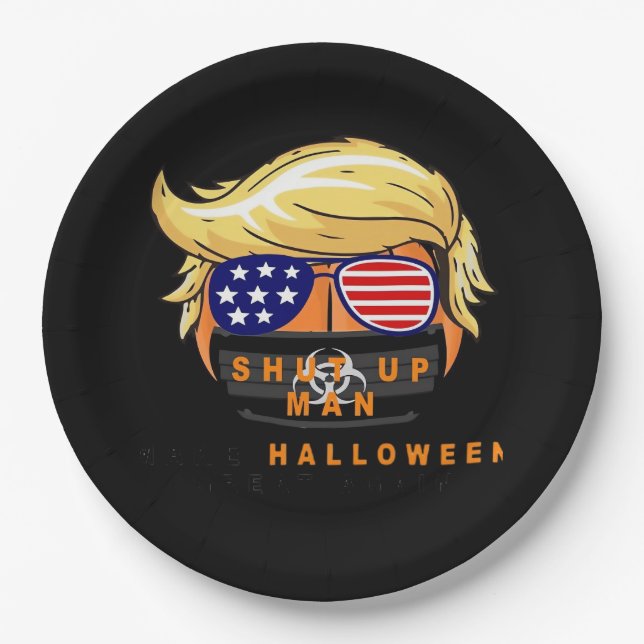 Trumpkin Make Halloween Great Again Gift Classic Paper Plate (Front)