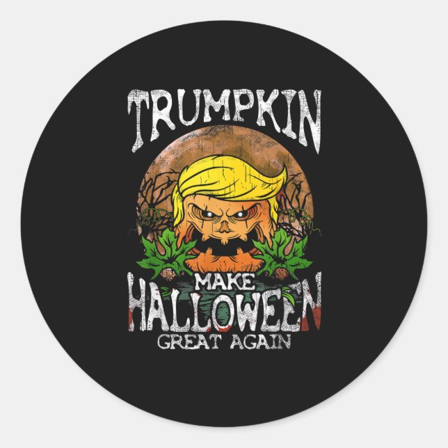 Trumpkin Make Halloween Great Again Gift Classic Round Sticker (Front)