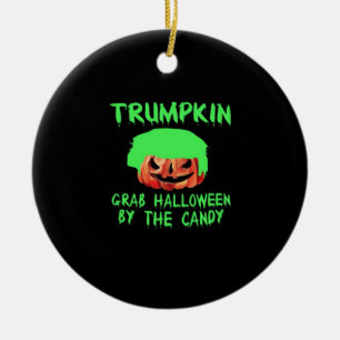 Trumpkin Make Halloween Great Again Grab Em' By Th Ceramic Tree Decoration