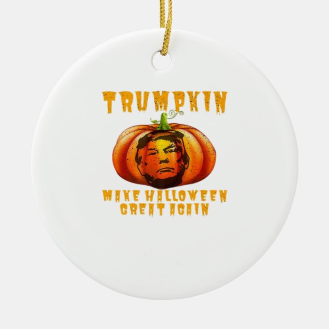 Trumpkin Make Halloween Great Again Graphic Funny  Ceramic Tree Decoration (Front)