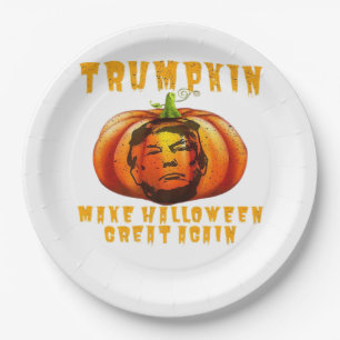 Trumpkin Make Halloween Great Again Graphic Funny Paper Plate