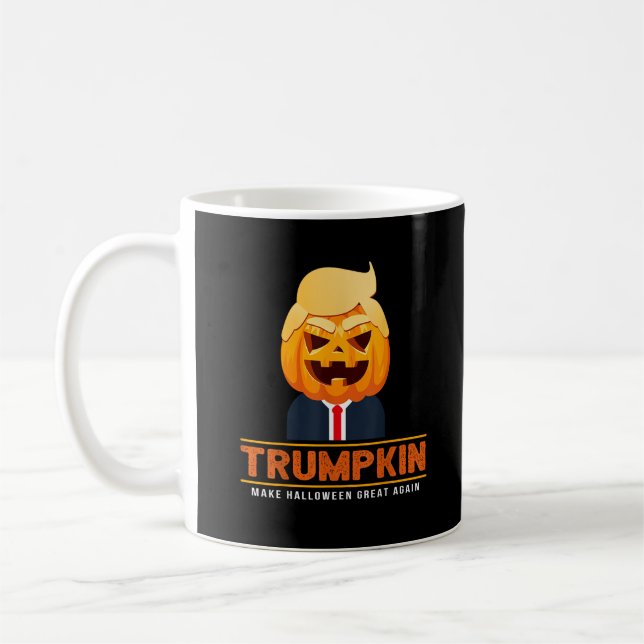 Trumpkin Make Halloween Great Again Halloween Coffee Mug (Left)