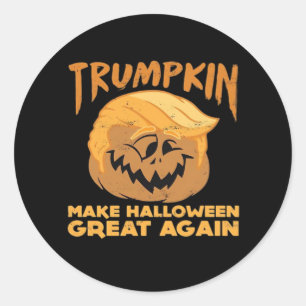 Trumpkin Make Halloween Great Again Halloween Desi Classic Round Sticker