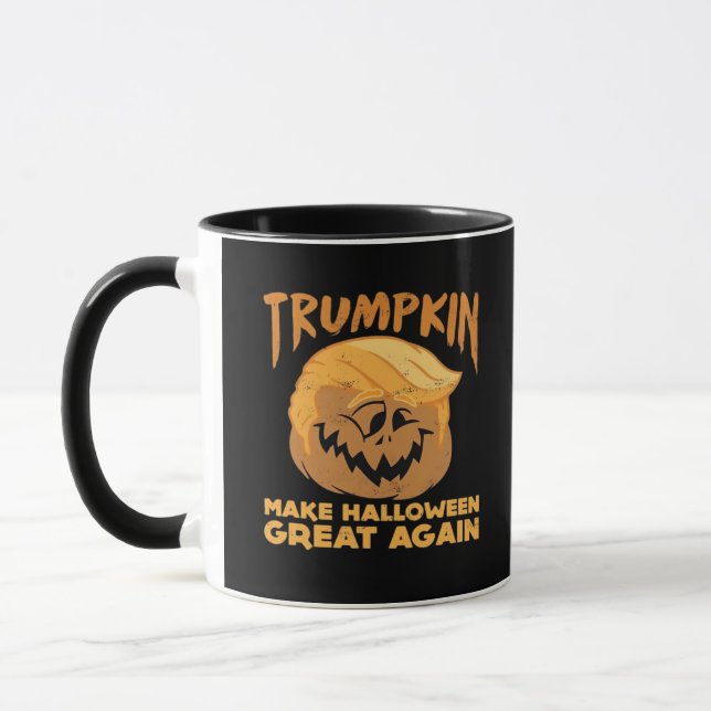 Trumpkin Make Halloween Great Again Halloween Desi Mug (Left)