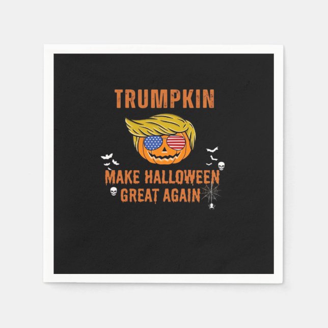 Trumpkin Make Halloween Great Again,  Halloween Pu Napkin (Front)