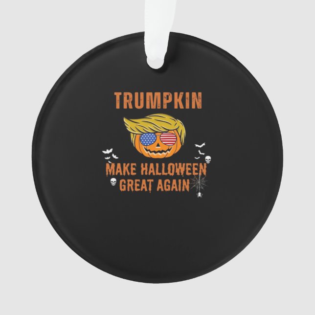 Trumpkin Make Halloween Great Again,  Halloween Pu Ornament (Front)
