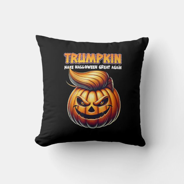 Trumpkin Make Halloween Great Again  Jack O Lanter Cushion (Front)