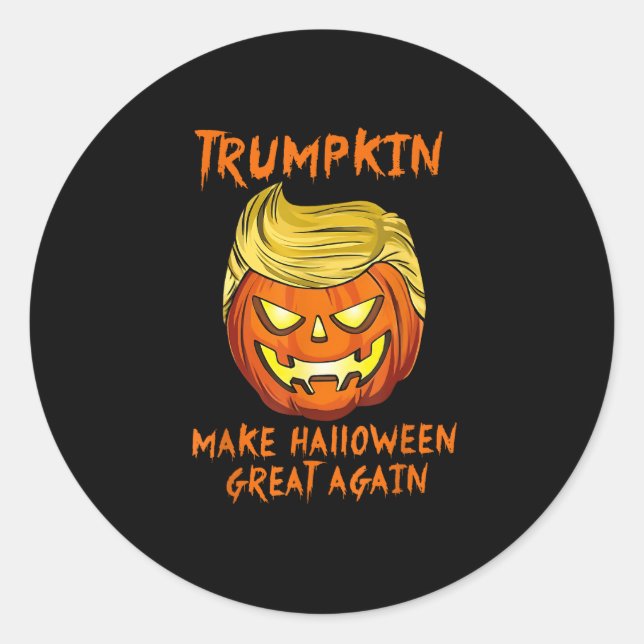 Trumpkin Make Halloween Great Again Jack O Lantern Classic Round Sticker (Front)