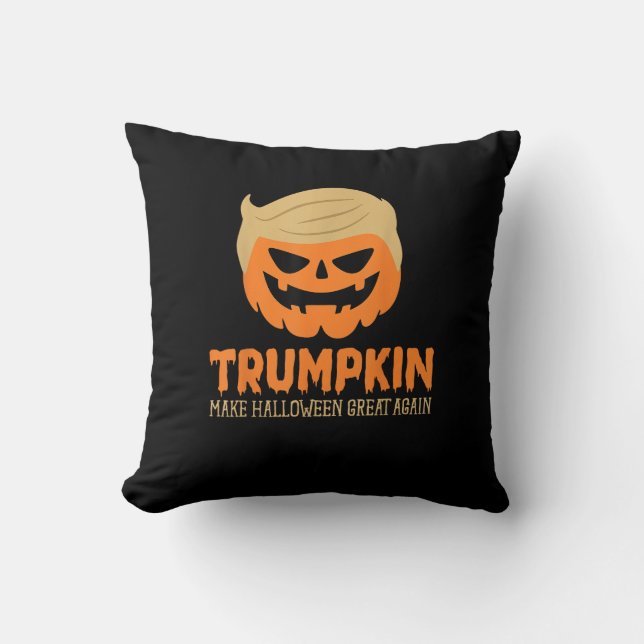 Trumpkin Make Halloween Great Again Jack O Lantern Cushion (Front)