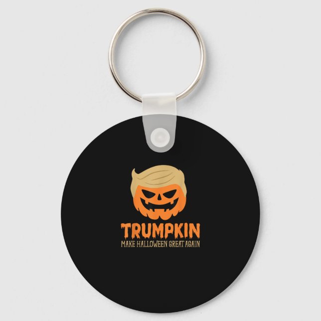 Trumpkin Make Halloween Great Again Jack O Lantern Key Ring (Front)
