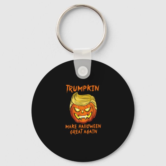 Trumpkin Make Halloween Great Again Jack O Lantern Key Ring (Front)