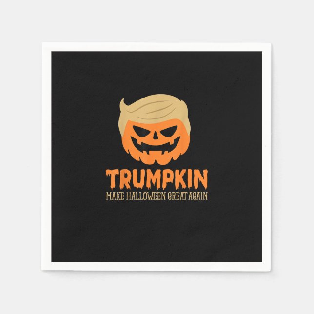 Trumpkin Make Halloween Great Again Jack O Lantern Napkin (Front)
