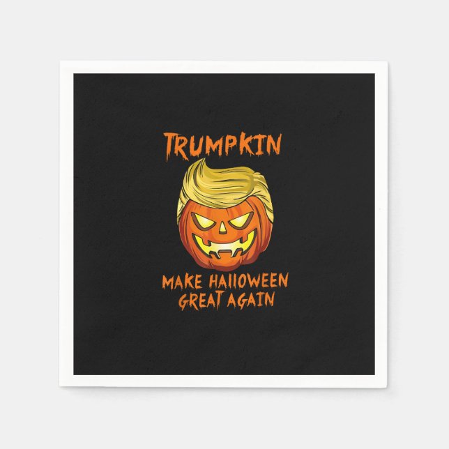 Trumpkin Make Halloween Great Again Jack O Lantern Napkin (Front)