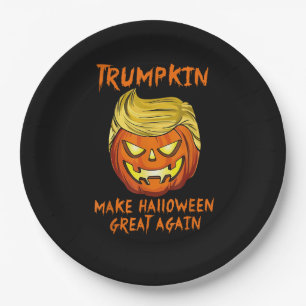 Trumpkin Make Halloween Great Again Jack O Lantern Paper Plate