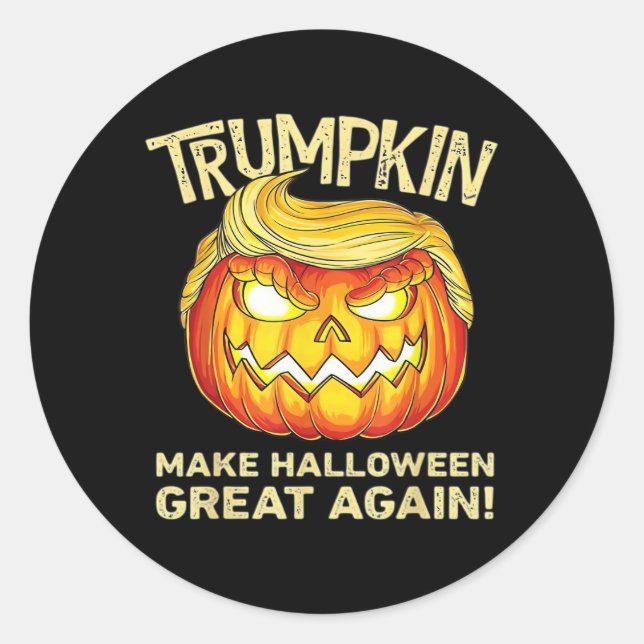 Trumpkin Make Halloween Great Again Men Funny Clas Classic Round Sticker (Front)