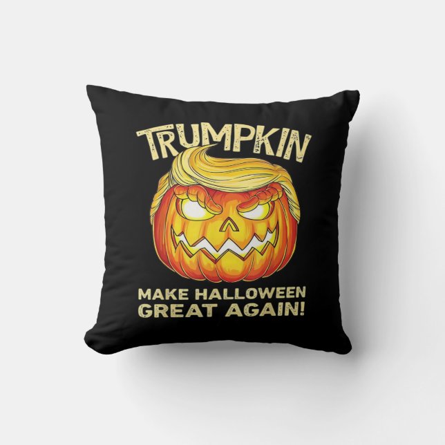 Trumpkin Make Halloween Great Again Men Funny Clas Cushion (Front)