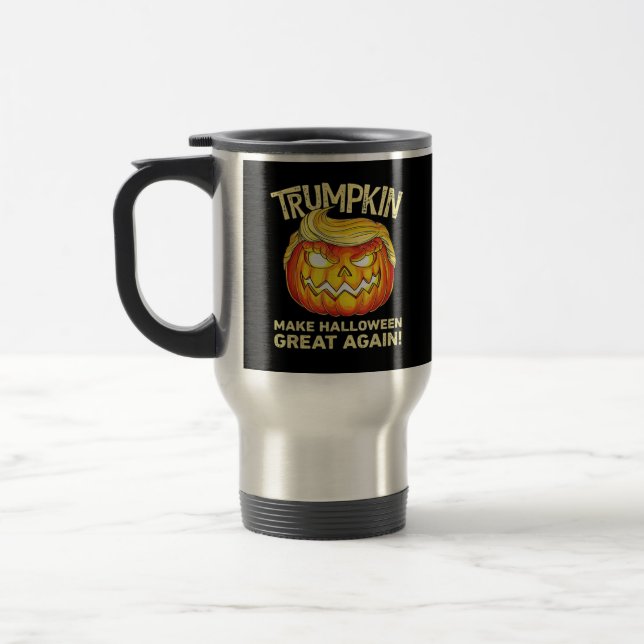 Trumpkin Make Halloween Great Again Men Funny Clas Travel Mug (Left)