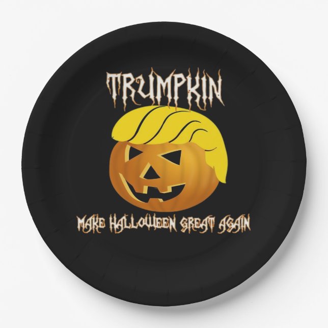 Trumpkin Make Halloween Great Again  Paper Plate (Front)