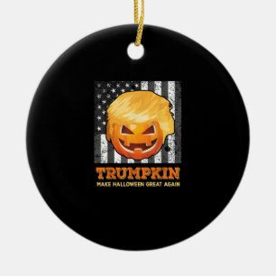 Trumpkin Make Halloween Great Again President Pum Ceramic Tree Decoration