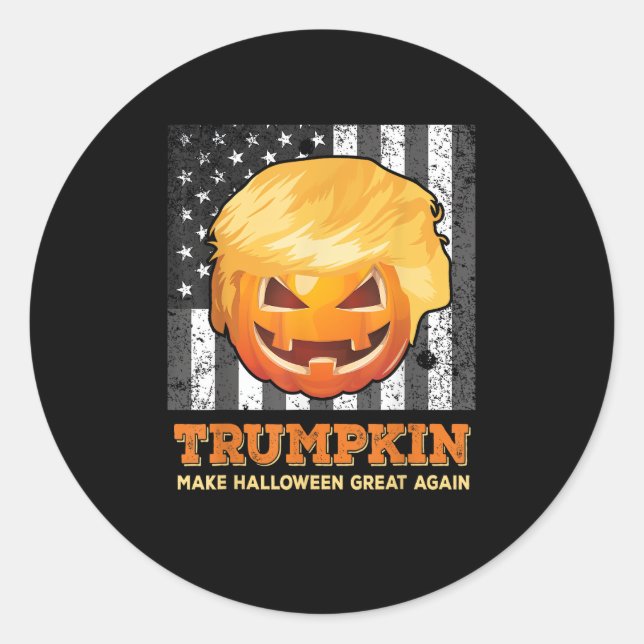 Trumpkin Make Halloween Great Again President  Pum Classic Round Sticker (Front)
