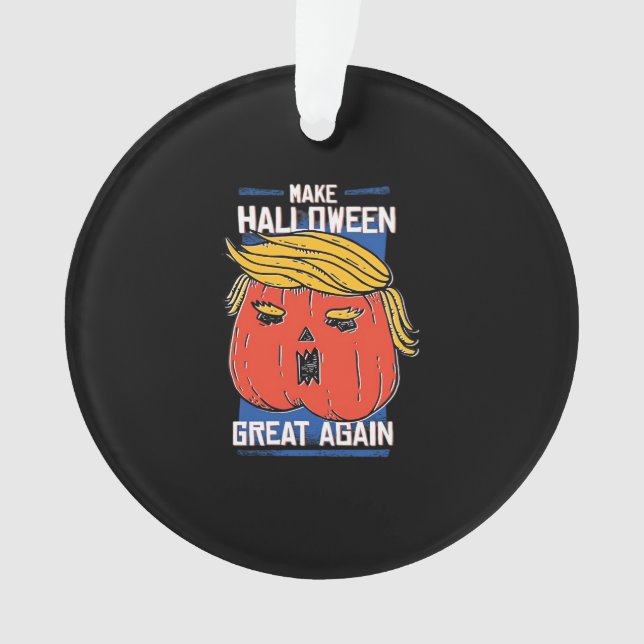 Trumpkin Make Halloween Great Again Pumpkin Ornament (Front)