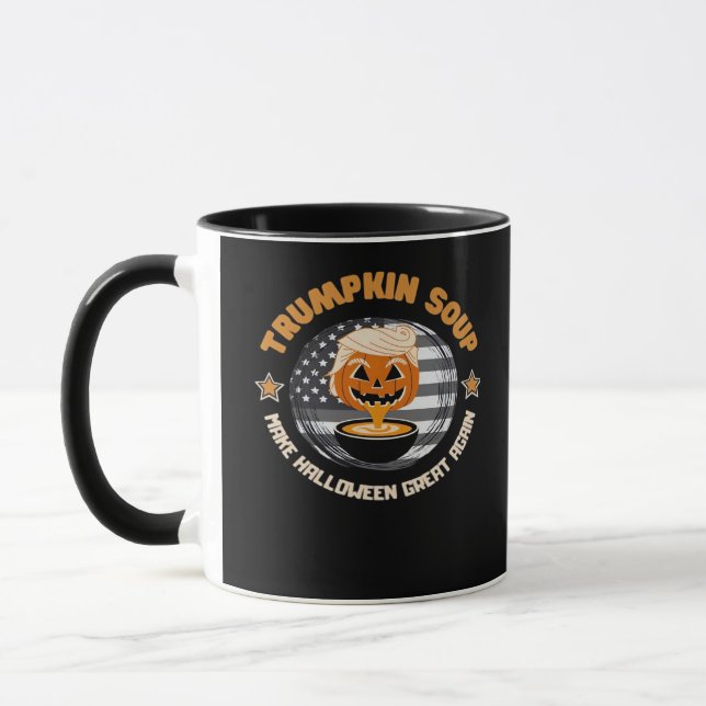 Trumpkin Make Halloween Great Again Pumpkin Soup F Mug (Left)