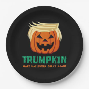 Trumpkin Make Halloween Great Again Quote Paper Plate