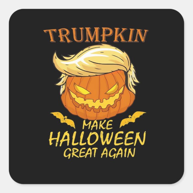 Trumpkin Make Halloween Great Again – Retro Pumpki Square Sticker (Front)