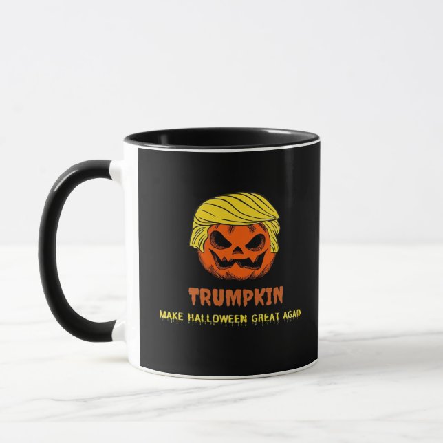 Trumpkin Make Halloween Great Again Short Funny Ha Mug (Left)