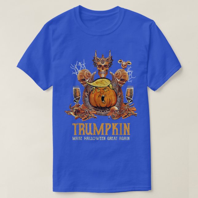 Trumpkin Make Halloween Great Again Skeleton Skull T-Shirt (Design Front)