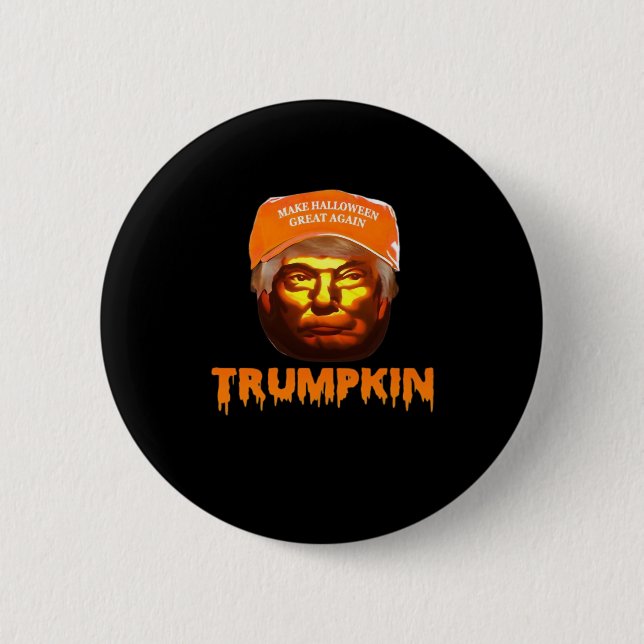 Trumpkin Make Halloween Great Again Sloth 6 Cm Round Badge (Front)