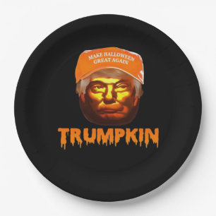 Trumpkin Make Halloween Great Again Sloth Paper Plate