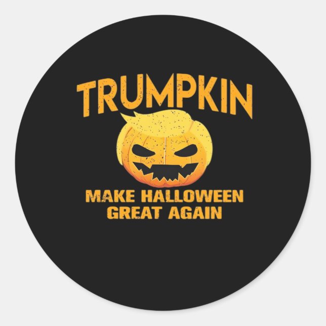 Trumpkin Make Halloween Great Again – Sloth Parody Classic Round Sticker (Front)