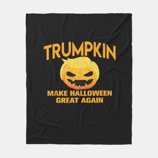 Trumpkin Make Halloween Great Again – Sloth Parody Fleece Blanket (Front)