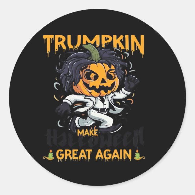 Trumpkin Make Halloween Great Again  Trumpkin Cost Classic Round Sticker (Front)