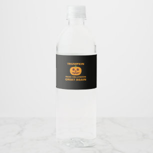 Trumpkin Make Halloween Great Again , Trumpkin Hal Water Bottle Label