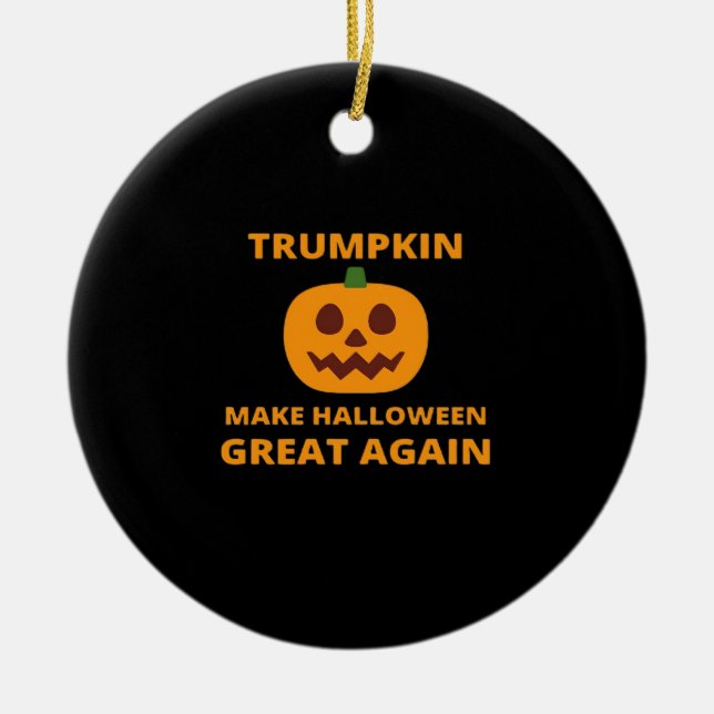 Trumpkin Make Halloween Great Again, Trumpkin Hall Ceramic Tree Decoration (Front)