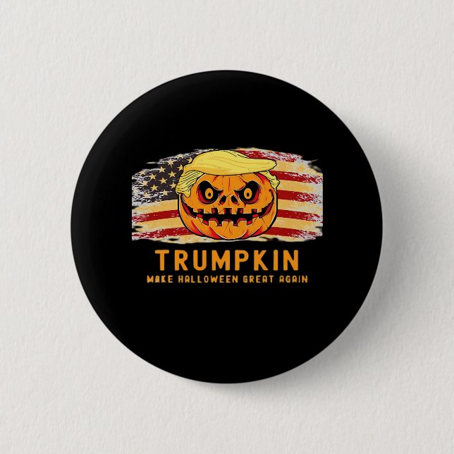 Trumpkin Make Halloween Great Again Us Flag Funny  6 Cm Round Badge (Front)