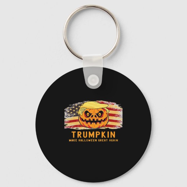 Trumpkin Make Halloween Great Again Us Flag Funny  Key Ring (Front)