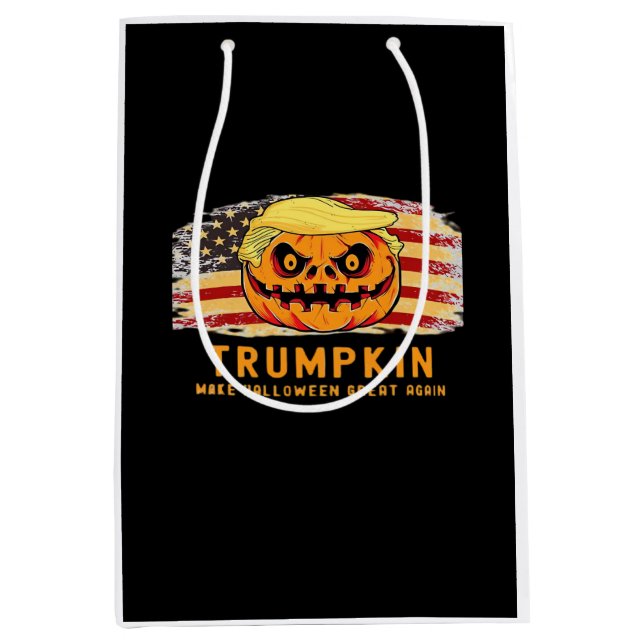 Trumpkin Make Halloween Great Again Us Flag Funny  Medium Gift Bag (Front)