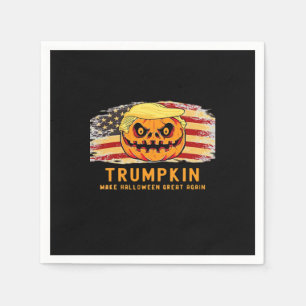 Trumpkin Make Halloween Great Again Us Flag Funny Napkin