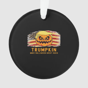 Trumpkin Make Halloween Great Again Us Flag Funny Ornament