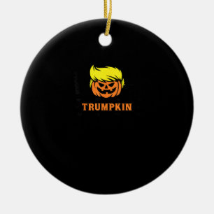 Trumpkin Make Halloween Great Again USA Flag Funny Ceramic Tree Decoration