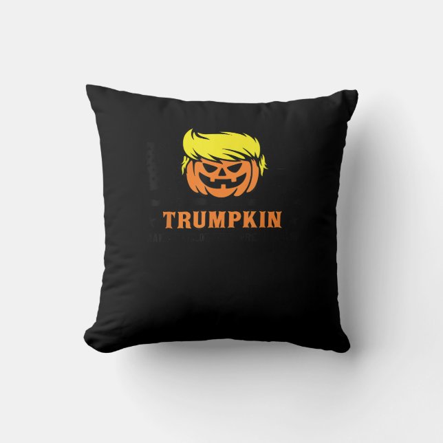 Trumpkin Make Halloween Great Again USA Flag Funny Cushion (Front)