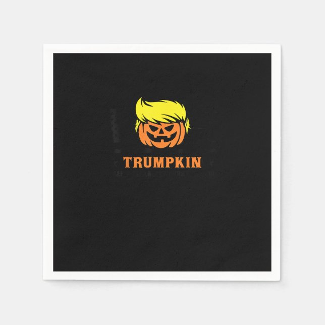 Trumpkin Make Halloween Great Again USA Flag Funny Napkin (Front)